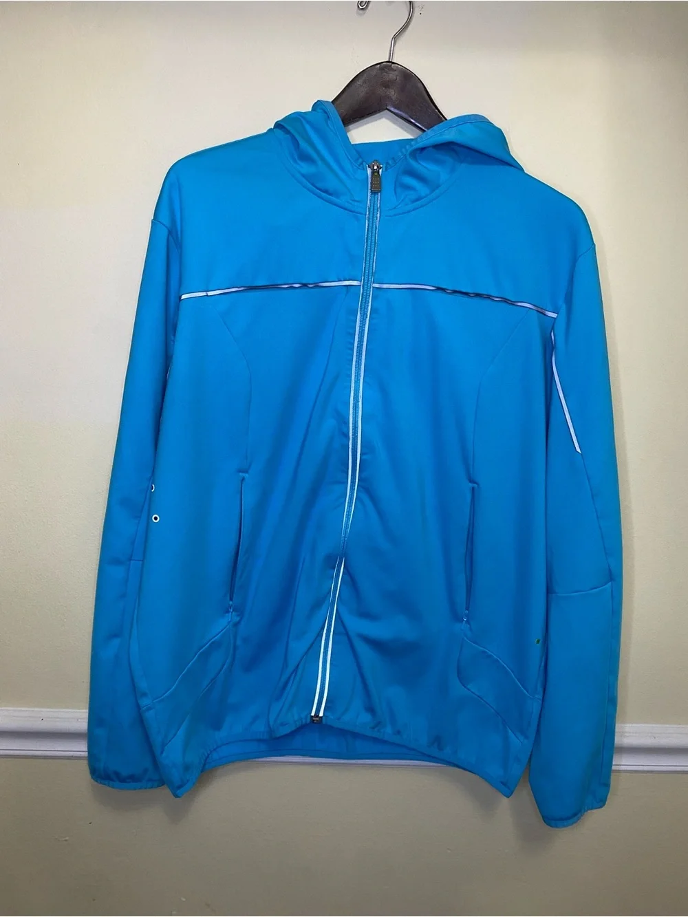 Hugo Boss Men Green Label Sorajo Full Zip Golf Hoody Sweatshirt Blue Size XL